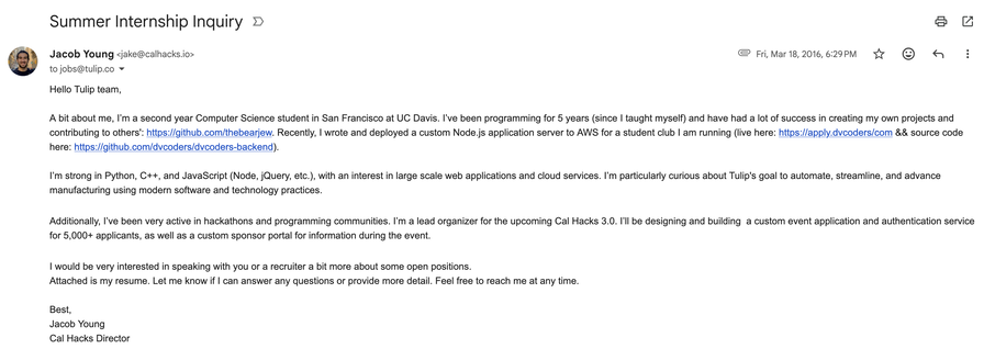 The email that started it all